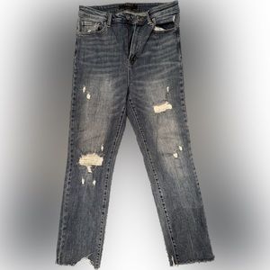 Risen High Rise Distressed Relaxed Skinny Jeans Size 11/ 30